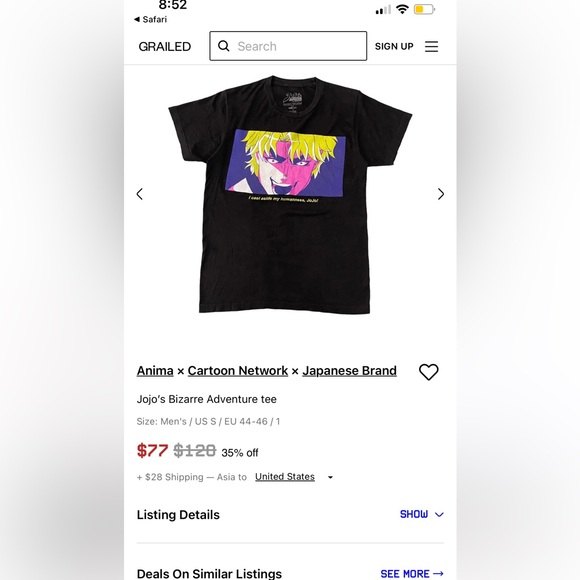 nima × Cartoon Network × Japanese Brand
Jojo’s Bizarre Adventure tee - Picture 6 of 6